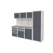  Modular Workshop Kit 4 - H.2000 W.2400 D.650 - Linoleum Worktop - Dark Grey Fronts 