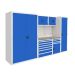  Modular Workshop Kit 5 - H.2000 W.3300 D.650 - Linoleum Worktop - Blue Fronts 