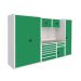  Modular Workshop Kit 5 - H.2000 W.3300 D.650 - Linoleum Worktop - Green Fronts 
