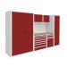  Modular Workshop Kit 5 - H.2000 W.3300 D.650 - Linoleum Worktop - Red Fronts 
