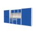  Modular Workshop Kit 6 - H.2000 W.4200 D.650 - Linoleum Worktop - Blue Fronts 