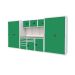  Modular Workshop Kit 6 - H.2000 W.4200 D.650 - Linoleum Worktop - Green Fronts 