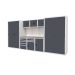  Modular Workshop Kit 6 - H.2000 W.4200 D.650 - Linoleum Worktop - Dark Grey Fronts 