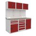  Modular Workshop Kit 1 - H.2000 W.1800 D.650 - Linoleum Worktop - Red Fronts 