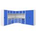  Modular Workshop Corner Kit 2 - H.2000 D.650 - Linoleum Worktop - Blue Fronts 