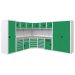  Modular Workshop Corner Kit 2 - H.2000 D.650 - Linoleum Worktop - Green Fronts 