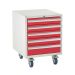 Mobile Underbench Cabinet - 5 Drawer 4x100mm, 1x150mm  - 780.600.650 - Red