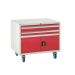 Mobile Underbench Cabinet - 2 Drawer & Cupboard 2x100mm, 1x300mm - 780.900.650 - Red