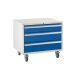 Mobile Underbench Cabinet - 3 Drawer 1x150mm, 2x200mm - 780.900.650 - Dark Blue