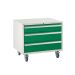 Mobile Underbench Cabinet - 3 Drawer 1x150mm, 2x200mm - 780.900.650 - Green