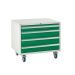 Mobile Underbench Cabinet - 4 Drawer 1x100mm, 3x150mmm - 780.900.650 - Green