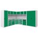  Modular Workshop Corner Kit 2 - H.2000 D.650 - Laminate Worktop - Green Fronts 
