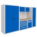  Modular Workshop Kit 5 - H.2000 W.3300 D.650 - Beech Worktop - Blue Fronts 