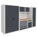  Modular Workshop Kit 5 - H.2000 W.3300 D.650 - Beech Worktop - Dark Grey Fronts 