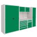  Modular Workshop Kit 5 - H.2000 W.3300 D.650 - Laminate Worktop - Green Fronts 