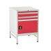 Under Bench Cabinets on Stands  2 Drawers & Cupboard with Stand 2x100mm, 1x300mm - Red