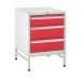 Under Bench Cabinets on Stands  3 Drawer Cabinet with Stand 1x150mm, 2x200mm - Red
