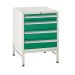 Under Bench Cabinets on Stands  4 Drawer with Stand 1x100mm, 3x150mm - Green