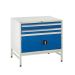 Under Bench Cabinets on Stands  2 Drawers & Cupboard with Stand 2x100mm, 1x300mm - Blue