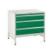 Under Bench Cabinets on Stands  3 Drawer Cabinet with Stand 1x150mm, 2x200mm - Green