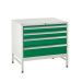 Under Bench Cabinets on Stands  4 Drawer with Stand 2x100mm, 1x150mm, 1x200mm - Green