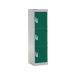 Spectrum School Locker - 3 Compartment - Guava Green Doors - H.1235 W.380 D.380