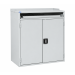 Computer Workstation - Double Door - H.980 W.920 D.450 - Light Grey