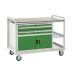 Euroslide Trolley Kit 12 - 2 Small Shelves - 900mm Euroslide 2 Drawer & Cupboard 2x100mm & 1x300mm - Laminate Worktop - Green