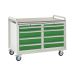 Euroslide Trolley Kit 20 - 2x Left Hand & Right Hand 600mm Euroslide 4 Drawer 1x100mm, 3x150mm  - Laminate Worktop - Green