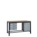 KIT B: Heavy Duty Workbench - Beech Top H.840 W.1500 D.750 - Storage Cupboard & Triple Drawer Unit - Light Grey Fronts