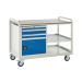 Euroslide Trolley Kit 6 - 2 Shelves & 600mm Euroslide 2 Drawer & Cupboard 2x100mm & 1x300mm - Laminate Worktop - Dark Blue