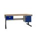 Premium Electric Height Adjustable Workbench - Beech Top H.840 W.1200 D.750mm - Single Drawer & Storage Cupboard
