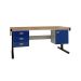 Premium Electric Height Adjustable Workbench - Beech Top H.840 W.1800 D.750mm - Storage Cupboard & Triple Drawer Unit