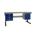 Premium Electric Height Adjustable Workbench - Laminate Top H.840 W.1200 D.750mm - Storage Cupboard & Triple Drawer Unit