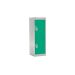 School Locker - 2 Compartment - Green Doors - H.955 W.300 D.300