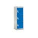School Locker - 3 Compartment - Blue Doors - H.955 W.380 D.380