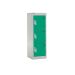 School Locker - 3 Compartment - Green Doors - H.955 W.380 D.380