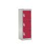 School Locker - 3 Compartment - Red Doors - H.955 W.380 D.380