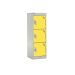 School Locker - 3 Compartment - Yellow Doors - H.955 W.300 D.450