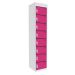 Dual 3-Pin Only Charging Locker - H.1800 W.380 D.380mm - 8 Compartment, 8 Door - Pitahaya Pink