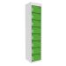 Dual USB Only Charging Locker - H.1800 W.380 D.380mm - 8 Compartment, 8 Door - Sublime Lime