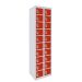  Dual USB Phone Charging Locker - H.1800 W.450 D.380mm - Solid Door - 20 Compartments - Tamarillo Red