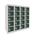  Dual USB Phone Charging Locker - H.940 W.900 D.380mm - Solid Door - 20 Compartments - Guava Green