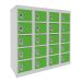 Dual USB Phone Charging Locker - H.940 W.900 D.380mm - Solid Door - 20 Compartments - Sublime Lime