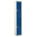 Perforated Door Locker - 2 Compartment - Dark Blue Doors - H.1800 W.300 D.300