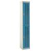 Perforated Door Locker - 2 Compartment - Light Blue Doors - H.1800 W.380 D.380