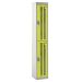Perforated Door Locker - 2 Compartment - Yellow Doors - H.1800 W.300 D.300