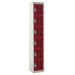 Perforated Door Locker - 6 Compartment - Red Doors - H.1800 W.380 D.380