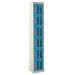 Perforated Door Locker - 6 Compartment - Light Blue Doors - H.1800 W.380 D.380