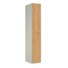 Timber Door Locker - 2 Compartment - Natural Lancaster Oak Doors (Patterned) - H.1800 W.300 D.450